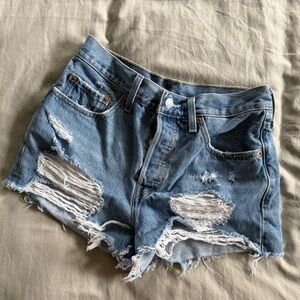 Distressed Levi’s Denim Women’s Shorts